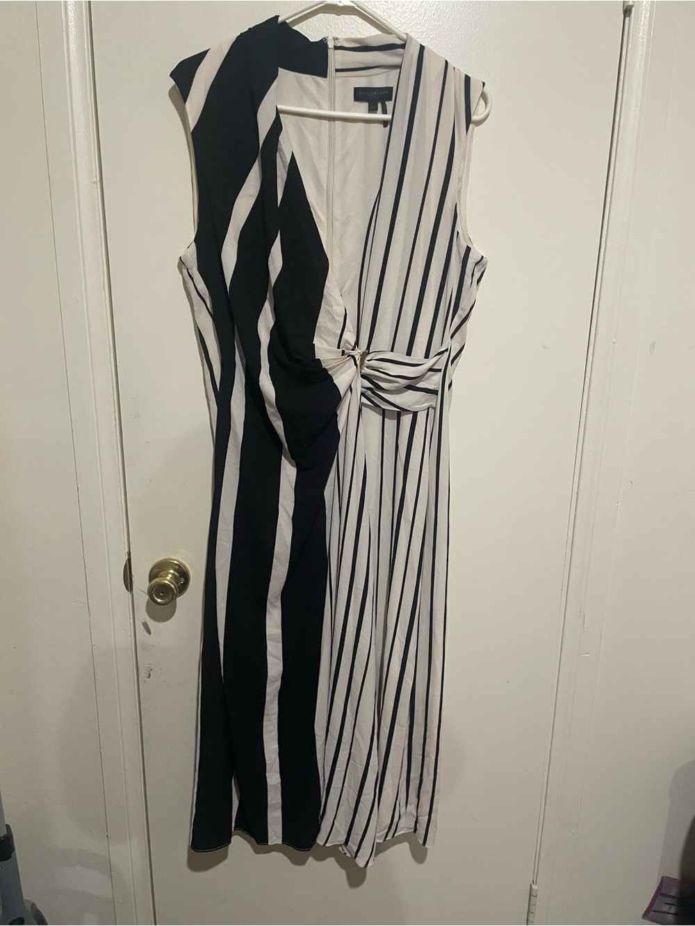 Donna Karan Black and White Striped Dress